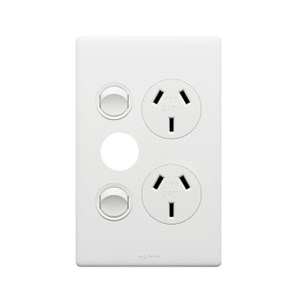 Excel Life Double Vertical Socket with Extra Hole - Choose Colour